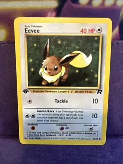 Pokemon Card Eevee 55/82 1st Edition Non Holo - Team Rocket - LP - Image 1