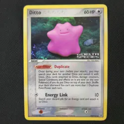 Ditto 35/113 EX Delta Species Reverse Holo Stamped Yuka Morii Clay Pokemon Card - Image 1