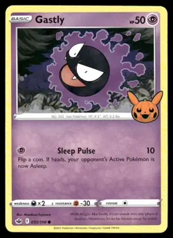 Pokemon Cards Gastly 055/198 Trick or Trade BOOster Promo NM - Image 1