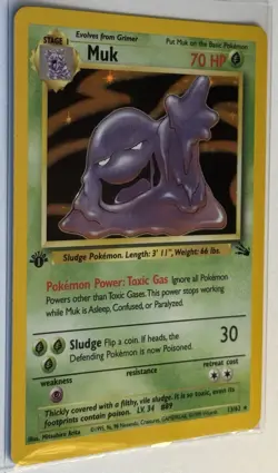 Muk 13/62 Fossil Holo NM First Edition Pokemon Card - Image 2