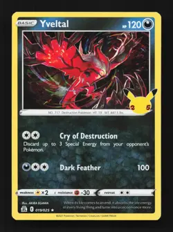 Yveltal 019/025 Celebrations English Pokemon Card TCG - Image 1