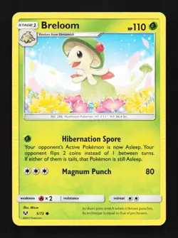 Breloom 5/73 NM Shining Legends English Pokemon Card TCG - Image 1