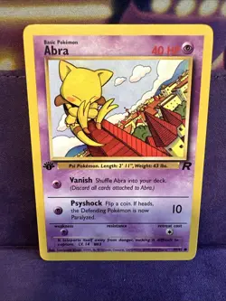 Abra 49/82 - 1ST EDITION - TEAM ROCKET - VINTAGE WOTC Pokemon Card - LP - Image 1