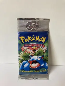 Pokemon Base Set Venusaur Artwork Sealed Booster Pack WOTC 1999 long crimp/foil - Image 1