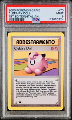 POKEMON PSA 9 CLEFAIRY DOLL 70/102 SET BASE 1st PRIMA EDIZIONE ITALIANO LOW POP - Image 1