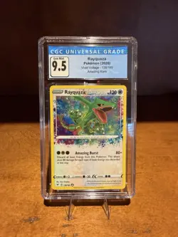 2020 Pokemon Vivid Voltage Rayquaza #138/185 Amazing Rare CGC 9.5 BLUE LABEL - Image 1