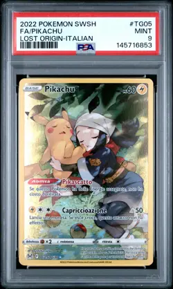 Pokemon PSA 9 Pikachu #TG05 Full Art Origine Perduta 2022 Italiano - Image 2
