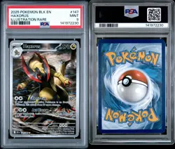 2025 Pokemon BLK EN #147/086 Haxorus Illustration Rare PSA 9 MINT - Image 3