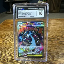 CGC GEM MINT 10 MEGA Charizard X ex MA 223/193 MEGA Dream ex M2a pokemon JP 86 - Image 1