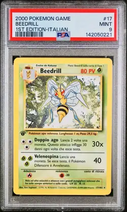 POKEMON PSA 9 BEEDRILL 17/102 SET BASE 1st PRIMA EDIZIONE ITALIANO LOW POP!🌍 - Image 1