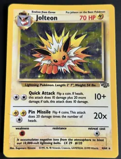 Pokemon TCG Jolteon 4/64 Jungle Holo Rare Unlimited 1999 MP - Image 1