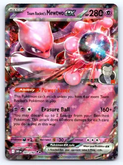 Team Rocket's Mewtwo ex 081/182 Double Rare Destined Rivals Pokemon Near Mint - Image 1