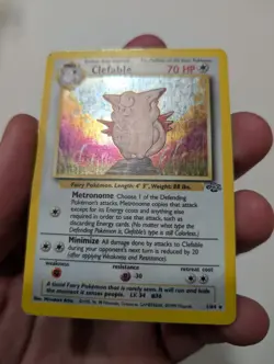 Clefable Holo Rare Jungle Unlimited 1/64 Moderately Played Pokemon - Image 3