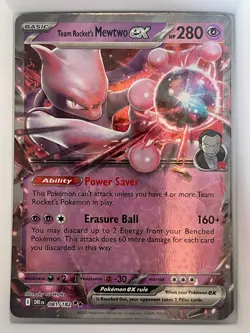 Team Rocket's Mewtwo ex 081/182 Double Rare Destined Rivals Pokemon NM - Image 1