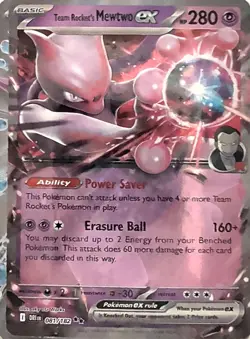Team Rocket's Mewtwo ex 081/182 Double Rare Destined Rivals Pokemon Near Mint - Image 1