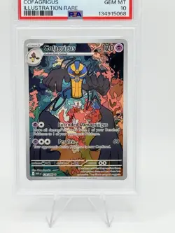 2025 POKEMON WHT EN-WHITE FLARE ILLUSTRATION RARE #123 COFAGRIGUS PSA 10 - Image 2