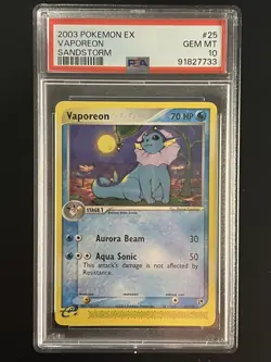 PSA 10 - Pokemon Ex Sandstorm - #25 Vaporeon - GEM MINT - Image 1