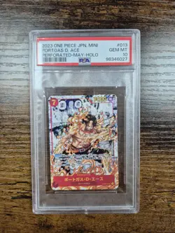 PSA 10 GEM Mint Ace Holo OP02-013 Mini Manga Alt Art Japanese One Piece Low Pop! - Image 1
