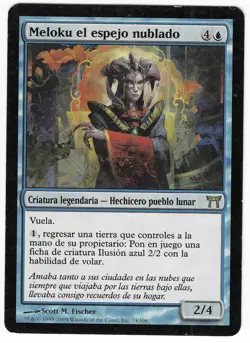 ►Magic-Style◄ MTG - Meloku the Clouded Mirror - Spanish Kamigawa MISPRINT Played - Image 1