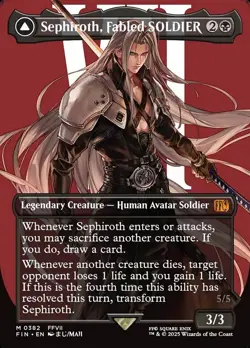 1x - Sephiroth, Fabled SOLDIER - Borderless #382 - Final Fantasy - NM MTG - Image 1