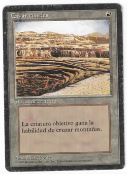 ►Magic-Style◄ MTG - Burrowing (Stip Mine) Spanish 4th FBB MISPRINT - Played/Poor - Image 1