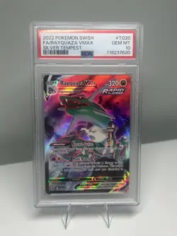 2022 POKEMON SILVER TEMPEST #TG20/TG30 RAYQUAZA VMAX FA TRAINER GALLERY PSA 10 - Image 1