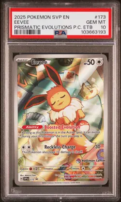 2025 POKEMON SVP EN-SV BLACK STAR PROMO #173 EEVEE PSA 10 - Image 1