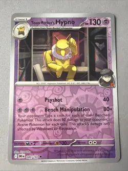 Pokemon TCG * Destined Rivals 080/182 Team Rocket's Hypno U * REVERSE HOLO * NM - Image 1
