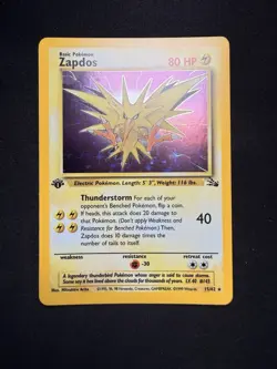 Pokemon Zapdos 15/62 Holo Rare Fossil 1st Edition 1999 80 HP The Pokemon Company - Image 1
