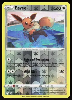 Eevee 052/072 Common Shining Fates Pokemon Reverse Holo Near Mint - Image 1