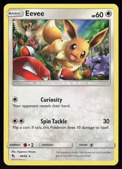 Eevee 48/68 Holo Rare Hidden Fates Pokemon Holo Near Mint - Image 1