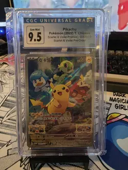 The Pokemon Company Pikachu Promo Holo CGC 9.5 Scarlet & Violet 001/SV-P Chinese - Image 1