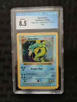 1999 POKEMON BASE SET SHADOWLESS GYARADOS CGC 8.5 BLUE LABEL - Image 1