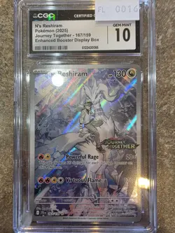 2025 POKEMON N'S RESHIRAM ENHANCED BOX STAMPED 167/159 CGC 10 - Image 1