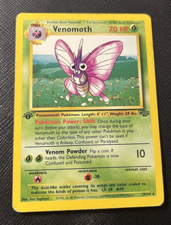 Vintage 1999 Venomoth 29/64 1st Edition Jungle Pokemon WOTC Free Shipping - Image 1