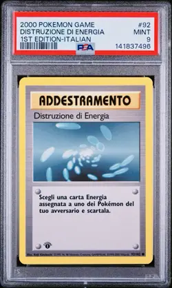 POKEMON PSA 9 DISTRUZIONE DI ENERGIA 92/102 SET BASE 1st PRIMA EDIZIONE ITALIAN - Image 1