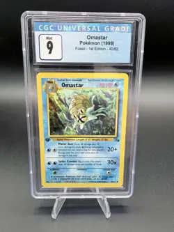 1999 Pokemon Fossil Omastar 40/62 1st Edition CGC 9 - Image 1