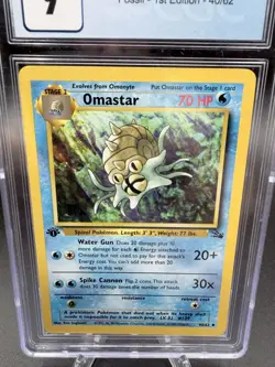 1999 Pokemon Fossil Omastar 40/62 1st Edition CGC 9 - Image 2