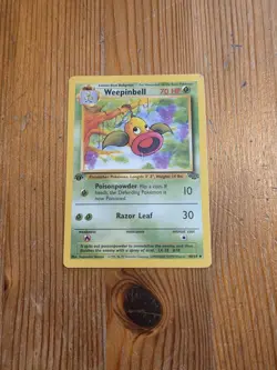 Pokemon TCG Weepinbell Jungle 1st Edition 48/64 WotC LP - Image 1