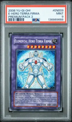 2008 YU-GI-OH! PREM PACK 2 #EN009 ELEMENTAL HERO TERRA FIRMA PSA 9 - Image 1