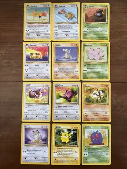 Lotto 12 Carte Pokemon Set Jungle Ita - Pikachu Dodrio Mankey Meowth Eevee - Image 1