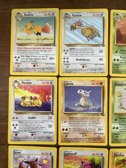 Lotto 12 Carte Pokemon Set Jungle Ita - Pikachu Dodrio Mankey Meowth Eevee - Image 2