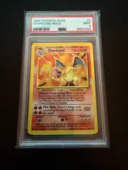 1999 Pokemon Base Set Unlimited Charizard Holo #4 PSA 9 Mint New Cert - Image 1