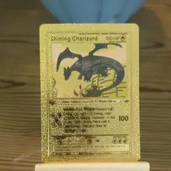 Shining Charizard Gold Card Pokemon Card 1st Edition Fan Art Gold Foil - Image 1