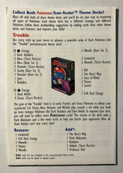 Pokemon Trading Card Game Card Lists Team Rocket WOTC 2000 Vintage - Image 2