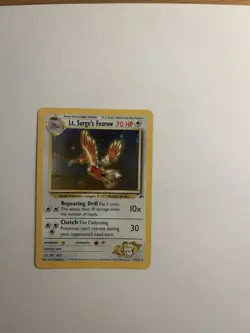 Pokemon TCG Lt. Surge's Fearow Card 7/132 Gym Heroes Holo - Image 3