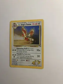 Pokemon TCG Lt. Surge's Fearow Card 7/132 Gym Heroes Holo - Image 4