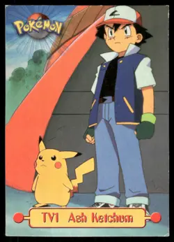 Pokemon Cards TV1 Ash Ketchum Topps Trading Cards Series 1 MP *2 - Image 1