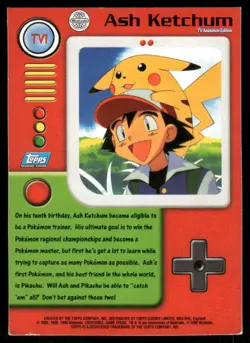 Pokemon Cards TV1 Ash Ketchum Topps Trading Cards Series 1 MP *2 - Image 2