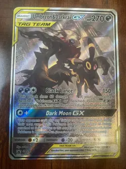 Pokemon Umbreon & Darkrai Tag Team Black Star Promo SM241 Full Art Rare LP ⭐ - Image 1